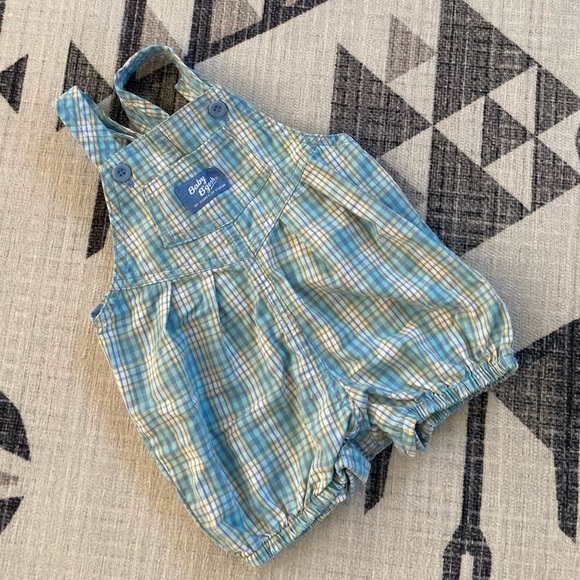 OshKosh Plaid Overall Onesie, 12 mo